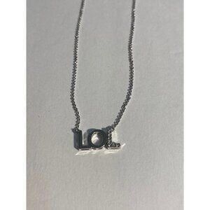 Lia Sophia Out Loud‎ LOL Silver and Crystal Pendant Adjustable Necklace